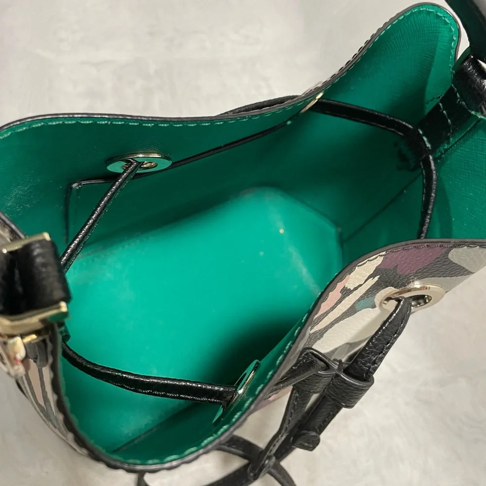 Kate Spade Eva Fete Floral Pebble Leather Bucket Crossbody, NWOT